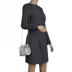 Valentino Grey Python Embellished Flower Lock Evening Bag