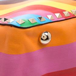Pre Owned Valentino Multicolor Leather Medium Rockstud 1973 Tote