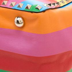Pre Owned Valentino Multicolor Leather Medium Rockstud 1973 Tote