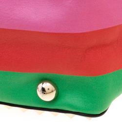 Pre Owned Valentino Multicolor Leather Medium Rockstud 1973 Tote