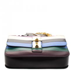 Pre Owned Valentino Multicolor Striped Leather B Rockstud Shoulder Bag