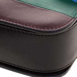 Pre Owned Valentino Multicolor Striped Leather B Rockstud Shoulder Bag