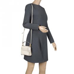 Pre Owned Valentino Off White Leather Mini My Rockstud Shoulder Bag