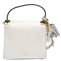 Pre Owned Valentino Off White Leather Mini My Rockstud Shoulder Bag