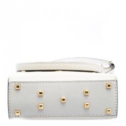 Pre Owned Valentino Off White Leather Mini My Rockstud Shoulder Bag