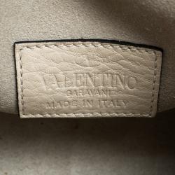 Pre Owned Valentino Off White Leather Mini My Rockstud Shoulder Bag