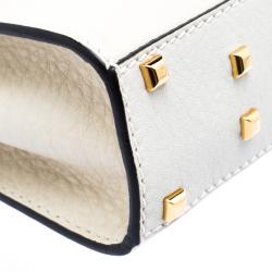 Pre Owned Valentino Off White Leather Mini My Rockstud Shoulder Bag