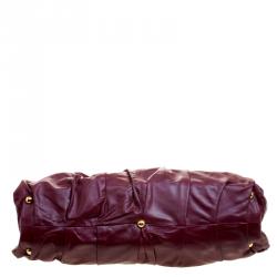Pre Owned Valentino Burgundy Leather Bow Satchel