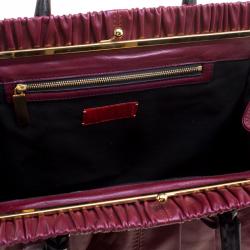 Pre Owned Valentino Burgundy Leather Bow Satchel