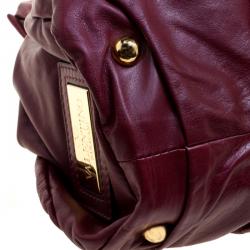 Pre Owned Valentino Burgundy Leather Bow Satchel