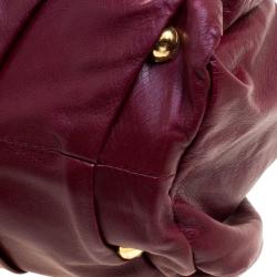 Pre Owned Valentino Burgundy Leather Bow Satchel