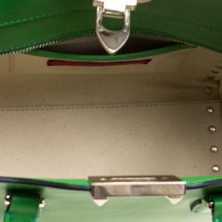 Pre Owned Valentino Green Leather Mini Rockstud Shopper Tote