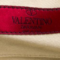 Pre Owned Valentino Green Leather Mini Rockstud Shopper Tote