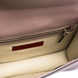 Pre Owned Valentino Beige Leather Medium Rockstud Glam Lock Flap Bag