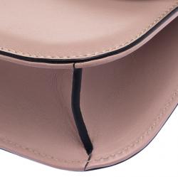 Pre Owned Valentino Beige Leather Medium Rockstud Glam Lock Flap Bag