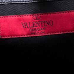 Pre Owned Valentino Black Lace Print Coated Canvas Tote