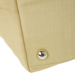 Pre Owned Valentino Beige Canvas Sequin Beaded Floral Applique Tote