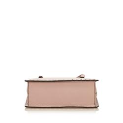 Pre Owned Valentino Poudre Leather Rockstud Frame Satchel Bag