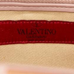 Pre Owned Valentino Poudre Leather Rockstud Frame Satchel Bag