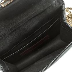 Pre Owned Valentino Black Leather Rockstud Mini Glam Lock Shoulder Bag