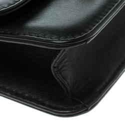 Pre Owned Valentino Black Leather Rockstud Mini Glam Lock Shoulder Bag