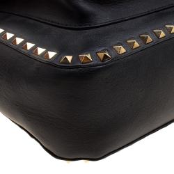 Pre Owned Valentino Black Leather Rockstud Crossbody Bag