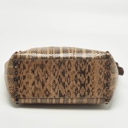 مملوكة مسبقًا حقيبة يد فالنتينو روكستد جلد ثعبان الماء بنية/سوداء