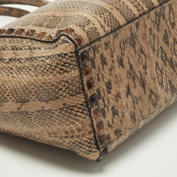 مملوكة مسبقًا حقيبة يد فالنتينو روكستد جلد ثعبان الماء بنية/سوداء