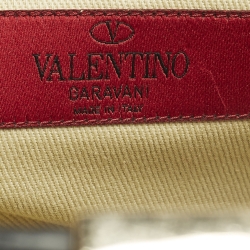 مملوكة مسبقًا حقيبة يد فالنتينو روكستد جلد ثعبان الماء بنية/سوداء