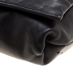 Pre Owned Valentino Black Nappa Leather Crystal Embellished Shoulder Bag