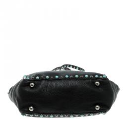 Pre Owned Valentino Black Leather Small Rockstud Tote