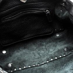 Pre Owned Valentino Black Leather Small Rockstud Tote