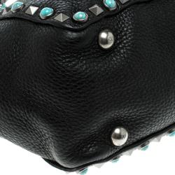 Pre Owned Valentino Black Leather Small Rockstud Tote