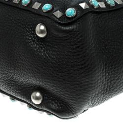 Pre Owned Valentino Black Leather Small Rockstud Tote
