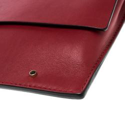 Pre Owned Valentino Red Leather Flap Shoulder Bag