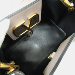 Pre Owned Valentino Garavani V Logo Escape Small Leather Handbag Dusty Pink