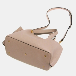 Pre Owned Valentino Garavani V Logo Escape Small Leather Handbag Dusty Pink