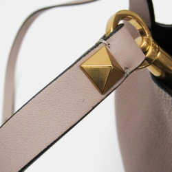 Pre Owned Valentino Garavani V Logo Escape Small Leather Handbag Dusty Pink