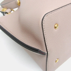 Pre Owned Valentino Garavani V Logo Escape Small Leather Handbag Dusty Pink