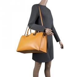 Pre Owned Valentino Mustard Leather Rockstud Tote