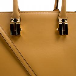 Pre Owned Valentino Mustard Leather Rockstud Tote