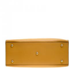 Pre Owned Valentino Mustard Leather Rockstud Tote