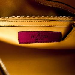 Pre Owned Valentino Mustard Leather Rockstud Tote