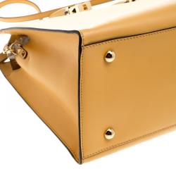 Pre Owned Valentino Mustard Leather Rockstud Tote