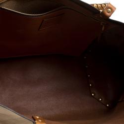 Pre Owned Valentino Brown Leather Gryphon Zodiac Studded Tote