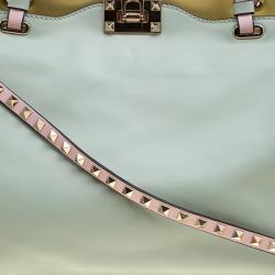 Pre Owned Valentino Tri Color Leather Medium Rockstud Tote