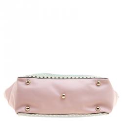 Pre Owned Valentino Tri Color Leather Medium Rockstud Tote