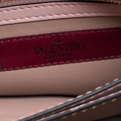 Pre Owned Valentino Blush Pink Leather Rockstud Wristlet Clutch