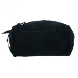 Pre Owned Valentino Green Suede Leather Bow Boston Bag