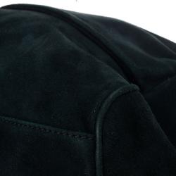 Pre Owned Valentino Green Suede Leather Bow Boston Bag